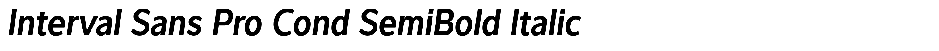 Interval Sans Pro Cond SemiBold Italic